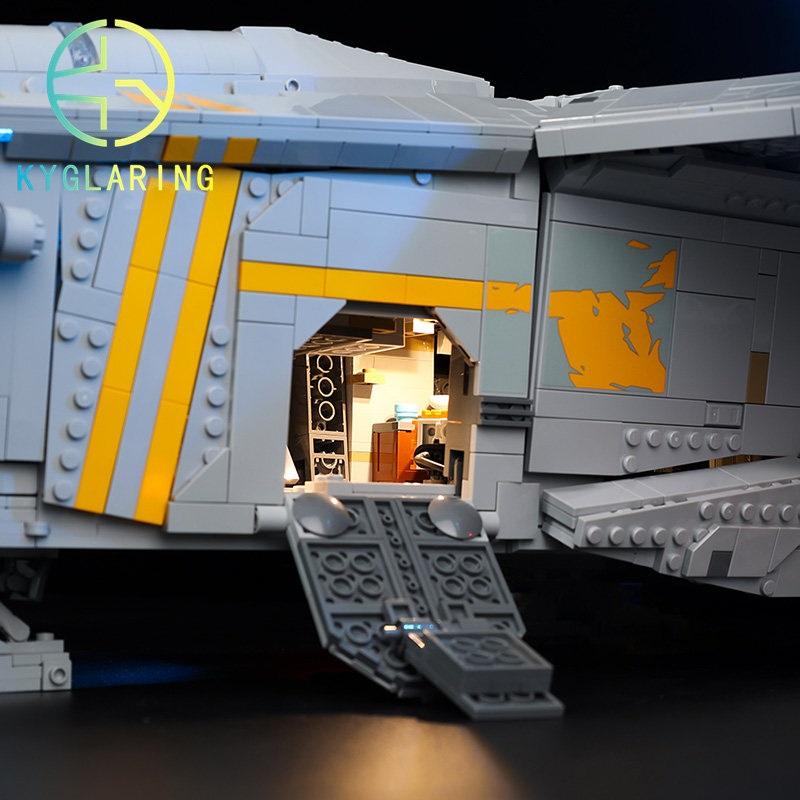 DIY LED Light Accessory Fit for Lego 75331 Razor Crest Star Wars Bricks, KY Custom Lighting Set for Spaceship Building Model, Blocks Not Included