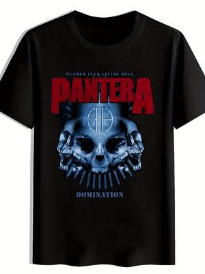 Ретро Футболка с Графикой Рок-группы - Дизайн Pantera "Domination"