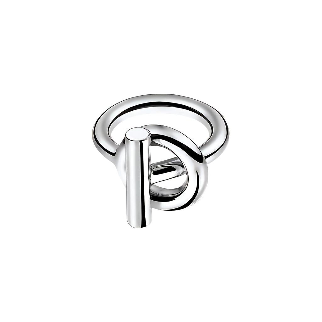 HERMES 925 Sterling Silver Rings Unisex Silver H103659B