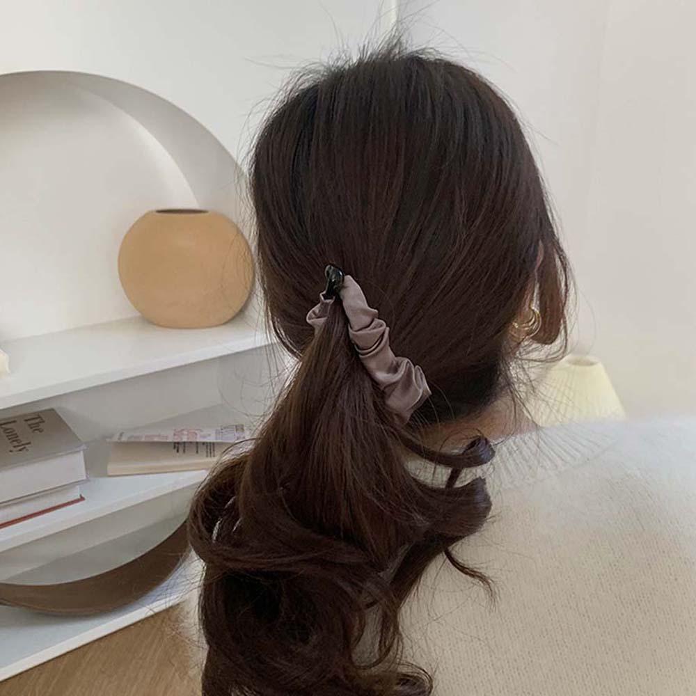Girls Simple Cloth Folds Large Size Hair Claw Banana Clip Hair Accessories Ponytail Holder
