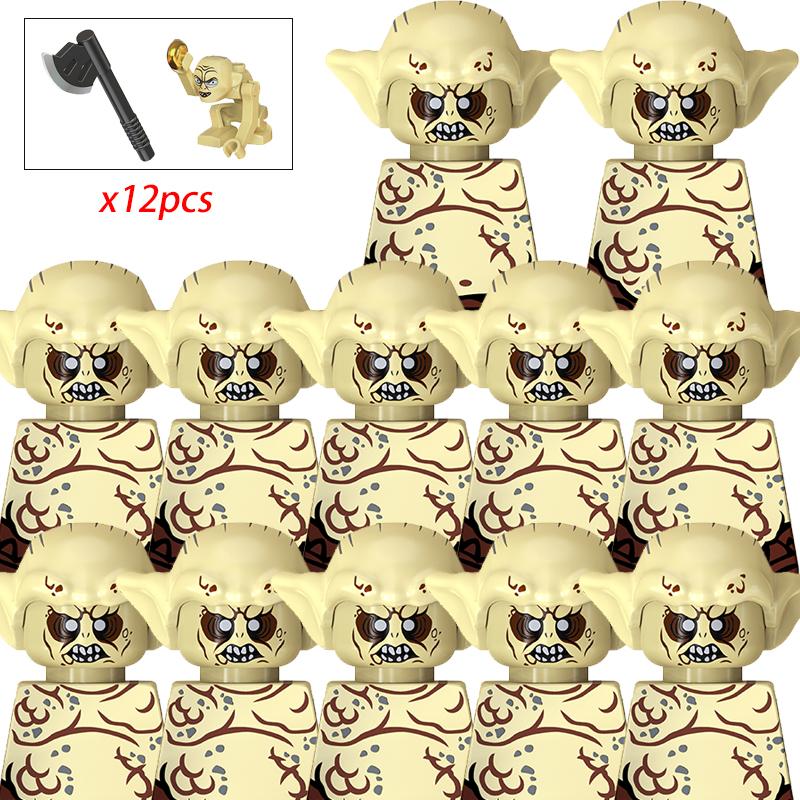 Средневековый лотр Фигурки Орк Солдаты Разбойник Варгр Волк Слон Маунт Рыцари Строительные блоки Кирпичи Игрушки для детей Подарки