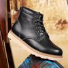 Мужская обувь, модная повседневная кожаная обувь, высокие зимние теплые ботинки для снега, ботильоны для мотоциклистов на шнуровке в стиле милитари