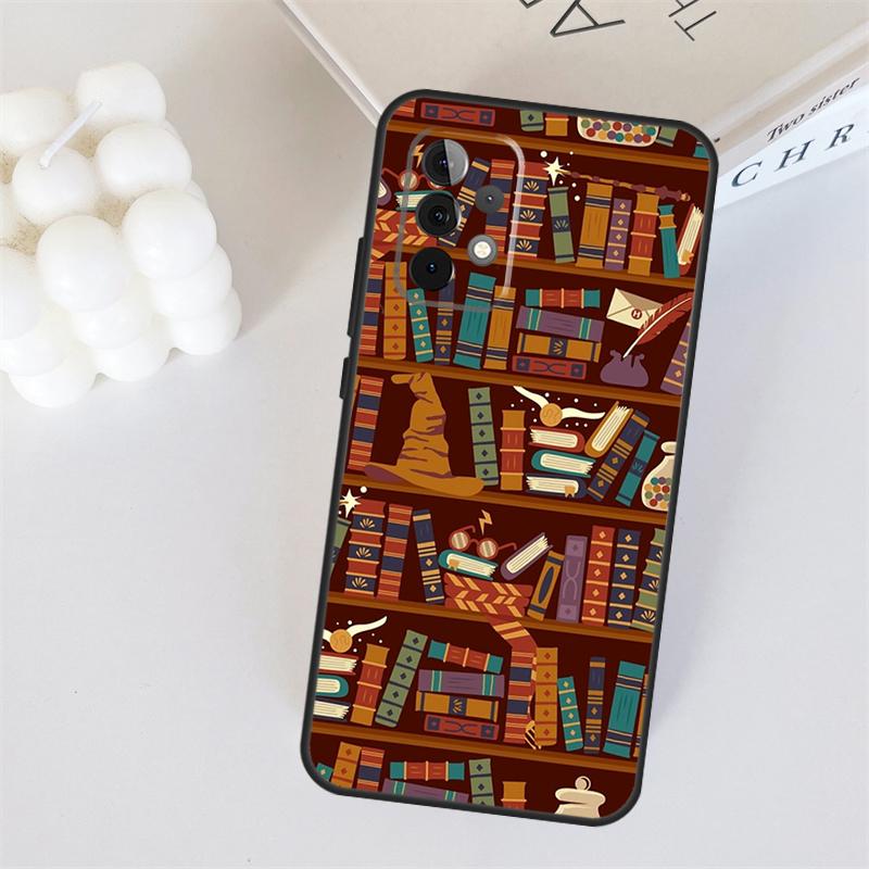 Library In Wonderland For Samsung Galaxy A53 A33 A55 A35 A15 A22 A32 A52 A54 A34 A14 A56 A36 A26 A16 A05 A06 Case