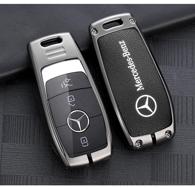 Чехол для ключа Mercedes-Benz E-класса: Кожаный чехол для E300, E260L, C260, GLC300, GLE с S-образной застежкой