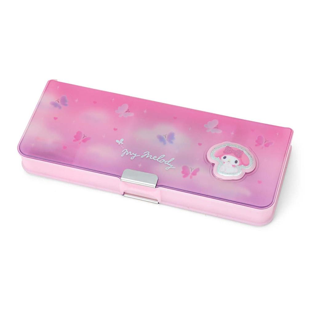 Sanrio My Melody Pencil Opening Holds 6 Includes Mini Sharpener and Name 264962 Double-Sided Case, Double-Sided Type, Pencils, Space,