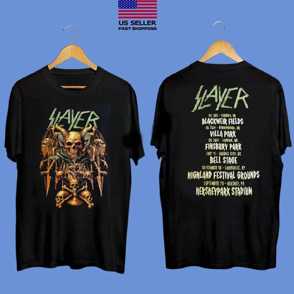 RARE Slayer Farewell Tour 2026 Merch Tour Dates Two Sided T-Shirt All Size S-5XL