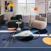 Modern Blue Geometric Carpet Living Room Decoration Sofa Area Coffee Tables Non-slip Rug Bedroom Bedside Soft Play Mat Washable