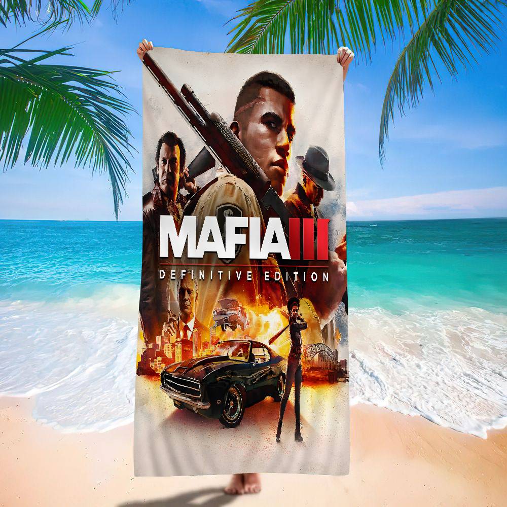 Mafia Definitive Edition Винтажное Микрофибровое Пляжное Полотенце Впитывающее Быстросохнущее Мягкое Для Йоги Плавания Курорта Альпинизма