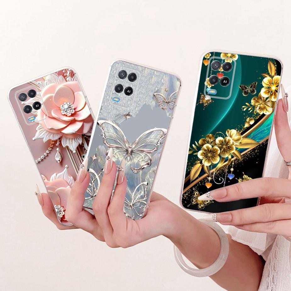 Чехол для Oppo A54 4G CPH2239 Роскошный чехол с рисунком бабочки Мягкий силиконовый чехол для телефона Для Oppo A54 5G A 54 s OppoA54s Fundas Сумки