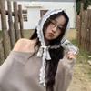 Корейская мода весна/лето универсальный кружевной бант сращивание ремешок украшение треугольный зад занавеска фартук