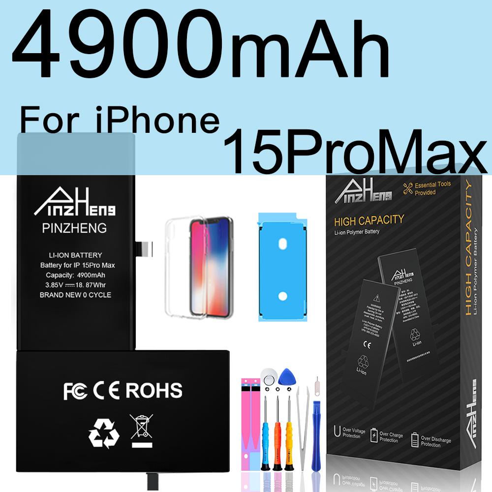 PINZHENG Реальная батарея высокой емкости для iPhone 14 15 14 Pro 15 Pro 14 Pro Max 15 Pro Max 14 Plus 15 Plus Запасные аккумуляторы