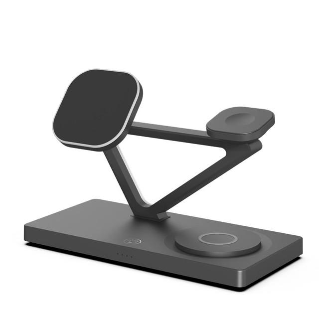 Магнитная беспроводная подставка для зарядного устройства 30 Вт для iPhone 15, 14, 13, 12 Pro Max, Apple, Samsung Watch 8, 7, индукционная станция быстрой зарядки Airpods