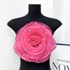 3D Organza Fabric Rose Flowers Patch Artificial 3D Flower Head Chest Flower  Brooch Accessories