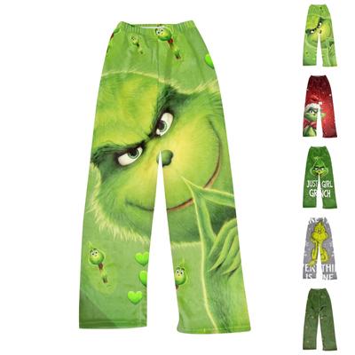 Женские зимние брюки, длинные брюки, принтованные брюки