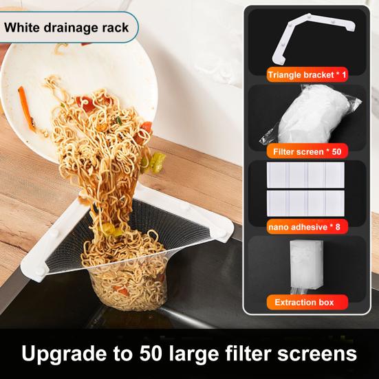 1 комплект, сетка для фильтра для раковины, треугольная рамка, угловая сетка для фильтра, одноразовая корзина для слива мусора для домашней кухни