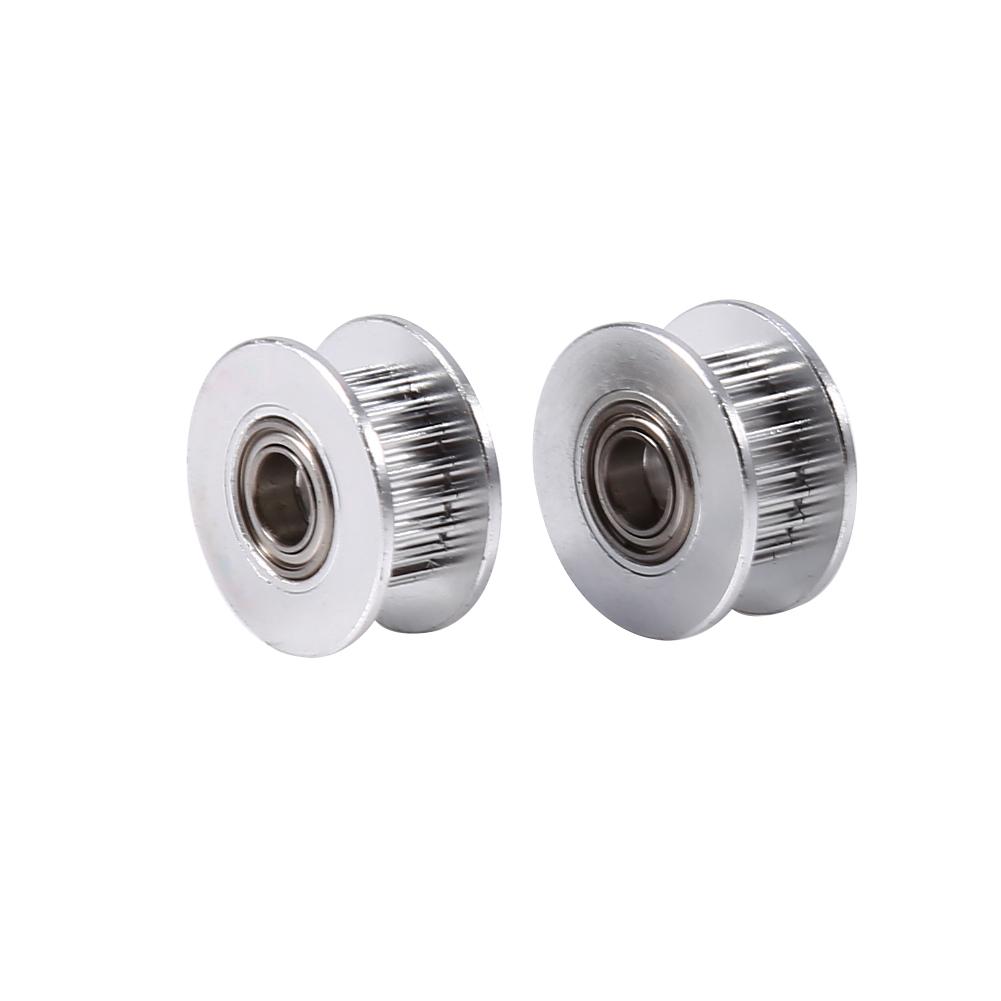 2pcs Aluminum 5mm Inner Diameter Timing Belt Drive Idler Pulley With Bearing for 3D Printer
