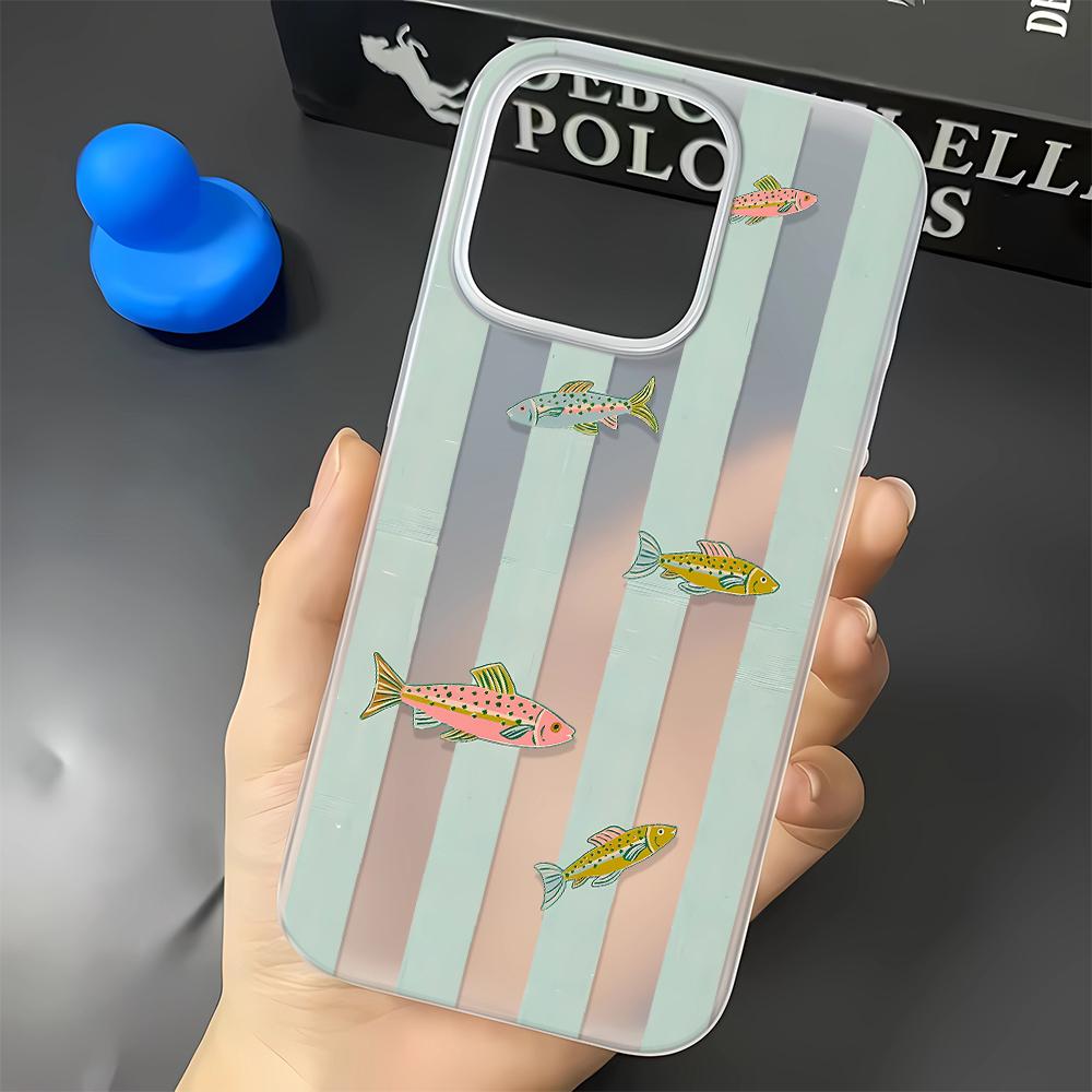 Чехол на весь экран с золотыми рыбками и акулами для IPhone 16 15 14 Pro 15 Plus 13 12 11 17 Pro Max Air 14 Plus Мягкий силиконовый чехол-оболочка