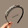 Повязка на голову с кристаллами и стразами, пластиковая повязка для волос с жемчугом, нескользящая ретро-повязка в стиле ретро