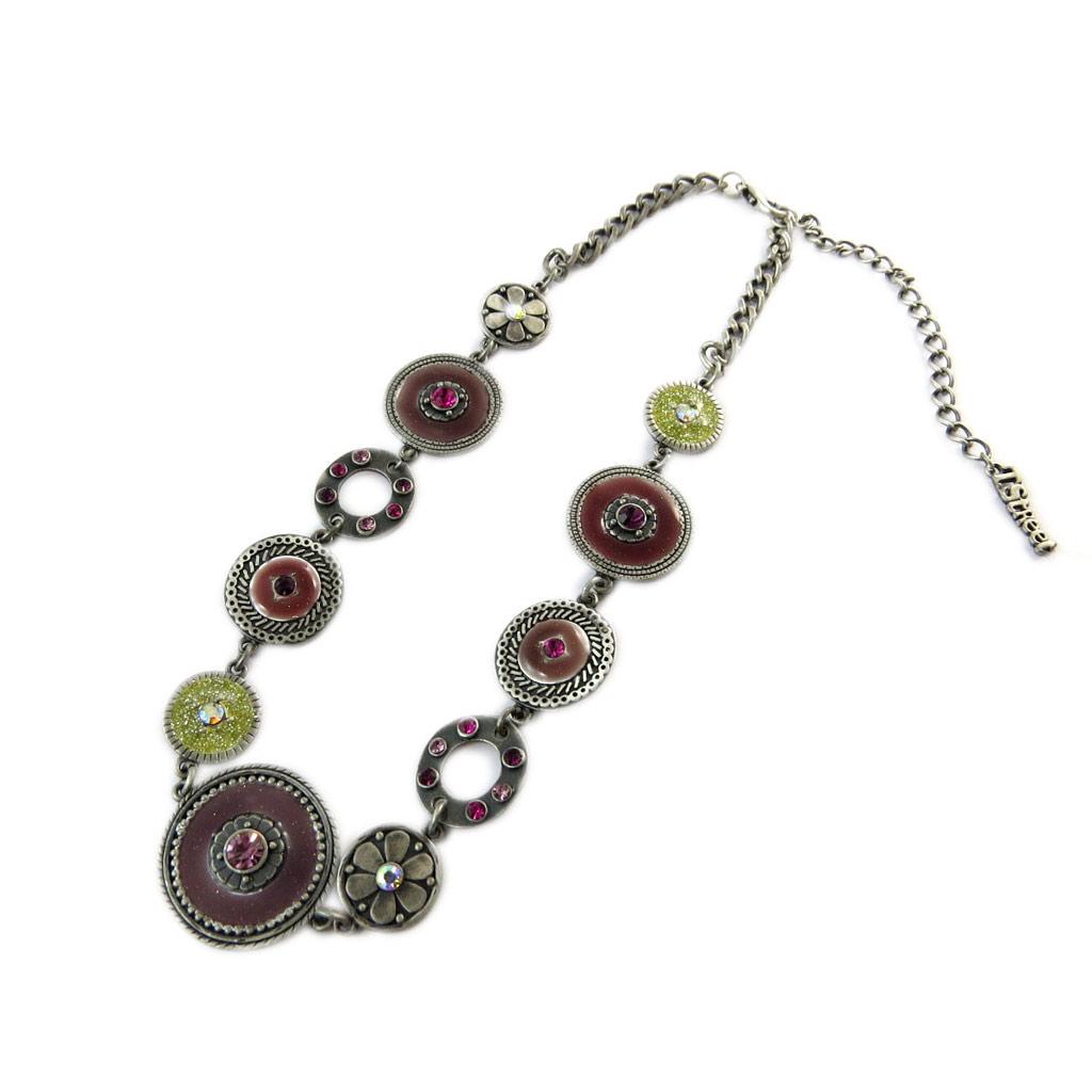 Les Trésors De Lily [E2548] — Дизайнерское колье «Byzance», розово-фиолетовое.