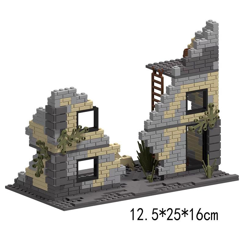 Сцена руин Опасные здания Руины Военные здания Сборка игрушек Ожесточенные бои Заброшенные здания