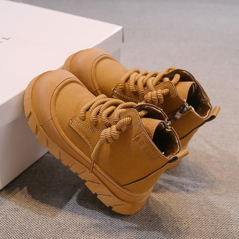 Новая осенне-зимняя мода Британский стиль Ретро Стильные ботинки Мартин для мальчиков и девочек