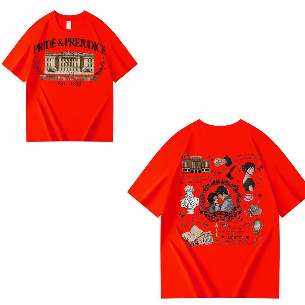 Женская хлопковая футболка Цитаты из «Гордости и предубеждения» Рубашка Романтические романы Подарок Рубашка Пемберли Рубашка для книголюба Модные укороченные топы