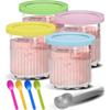 Containers Replacement for Ninja Creami Deluxe Pints Lids Creamy Ice Cream Containers Cups Set Family Size Compatible
