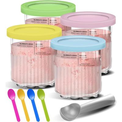 Контейнеры для замены для Ninja Creami Deluxe Pints Lids Creamy Ice Cream Containers Cups Set Family Size Compatible