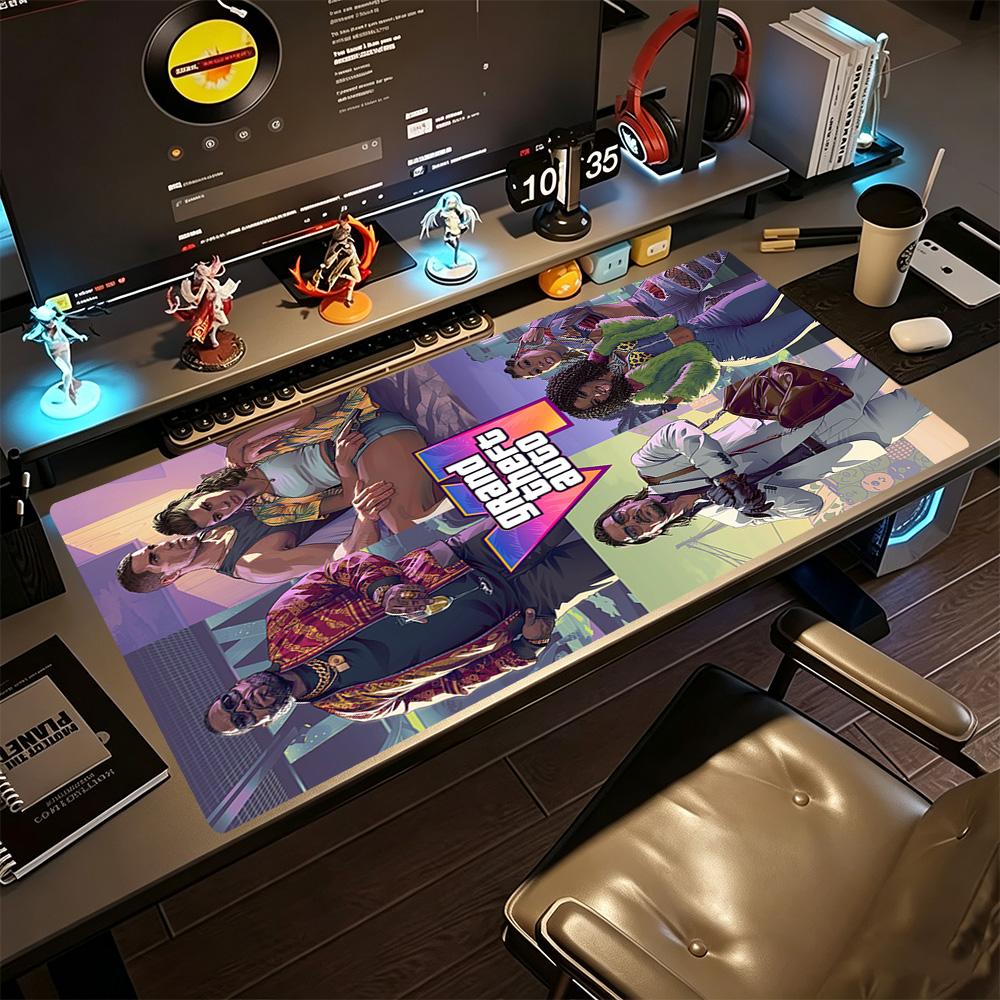 Grand Theft Auto Large Mouse Pad Office Mouse Mats Study Desk Mat Non-Slip Rubber Base Office Desk Accessory