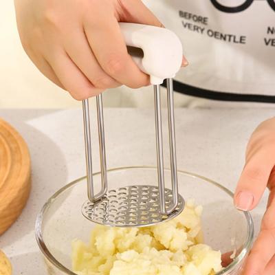 Ручная толкушка для картофеля с нескользящей пластиковой ручкой, высокопрочная толкушка для картофеля, ручная измельчитель картофеля из нержавеющей стали