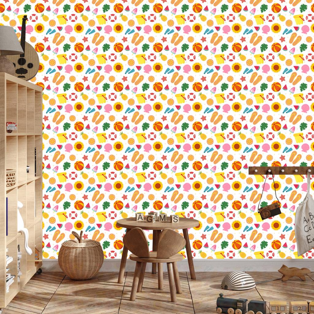 Summer wallpaper white, cream and gold for living room and bedroom 50x1000