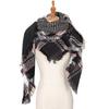 European and American Style Large Check Triangle Snood Scarf - Spring, Autumn, Winter
