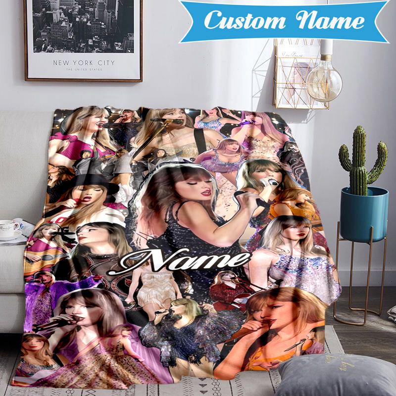 Custom Name Top singer Taylor Blanket Lightweight Ideal Bedding Blanket Perfect for Travel, Camping, Living Rooms, Sofas, Christmas gift