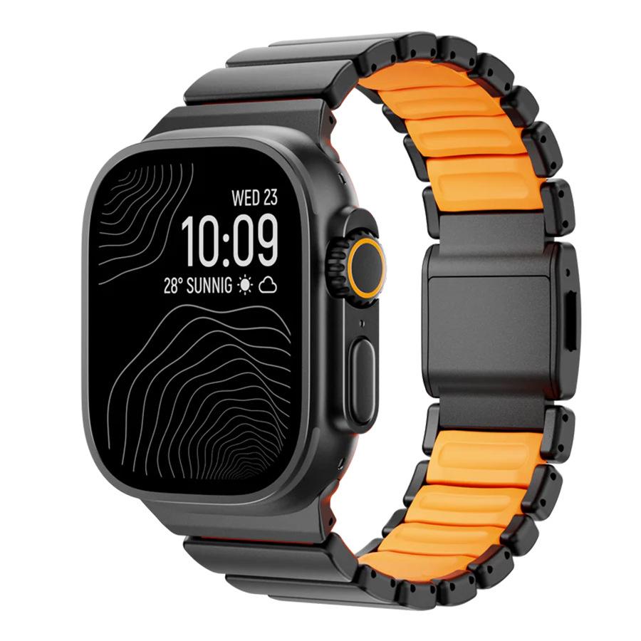 Hot Luxury Business Sport Strap Titanium Watch Band for Apple Watch Stainless Steel Magnetic Buckle for Men 42/44/45/46/49mm
