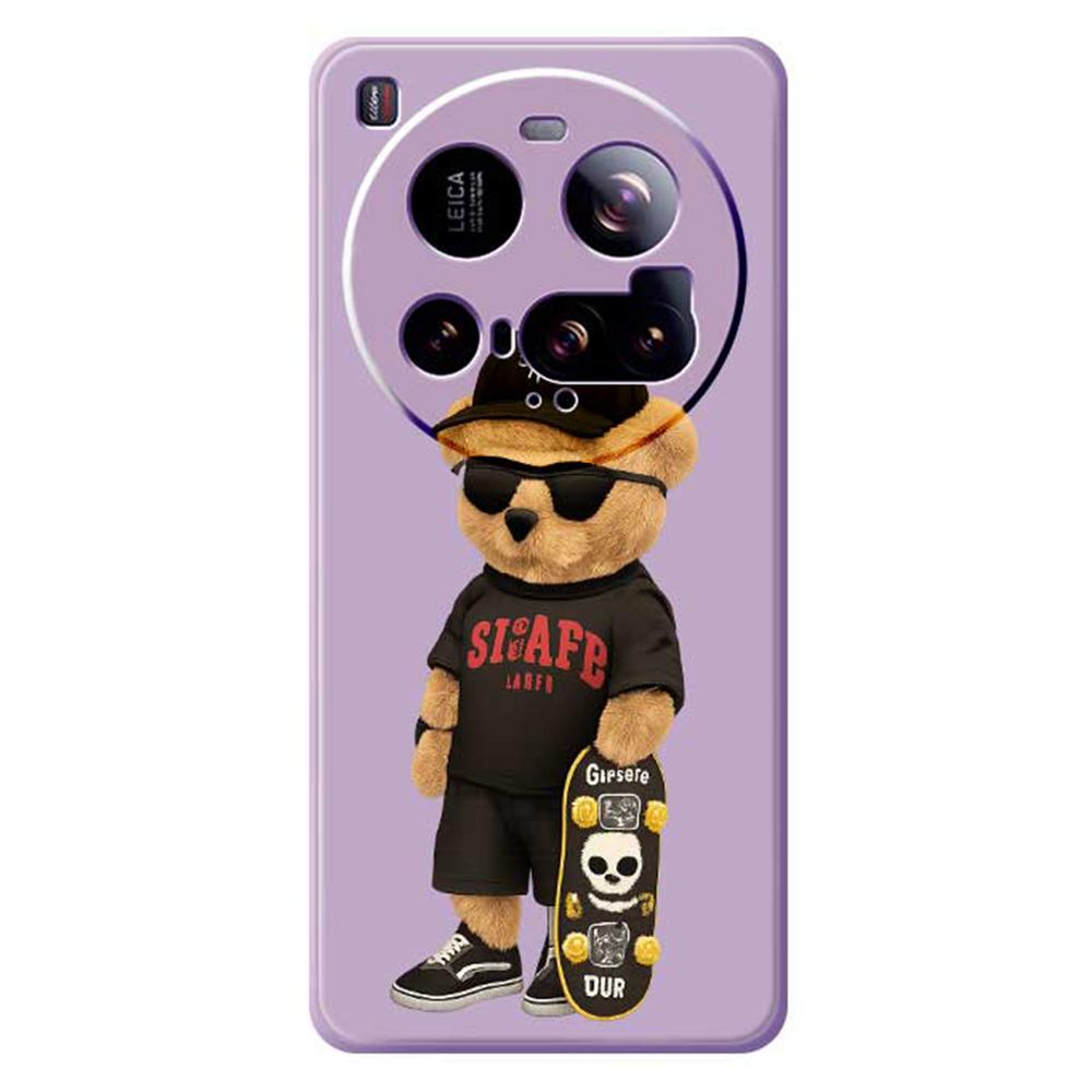 For Xiaomi 15 Ultra Case Cool Bear Pattern Printing Straight Edge TPU Phone Back Cover