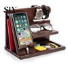Universal Phone Charging Stand Wooden Desk Organizer Rack Stable Sturdy Holder Groove Design Mobile for Home Room Compatible