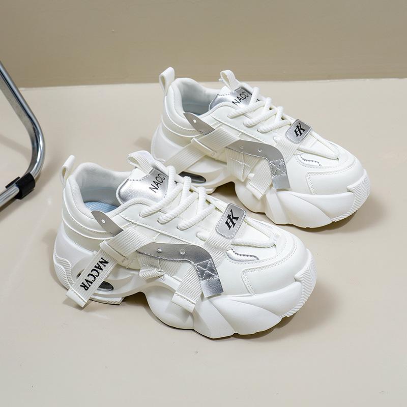 Повседневные женские кроссовки на массивной платформе без шнуровки, легкие кроссовки для бега, дышащие прогулочные кроссовки из искусственной кожи, женская спортивная обувь для тенниса на шнуровке