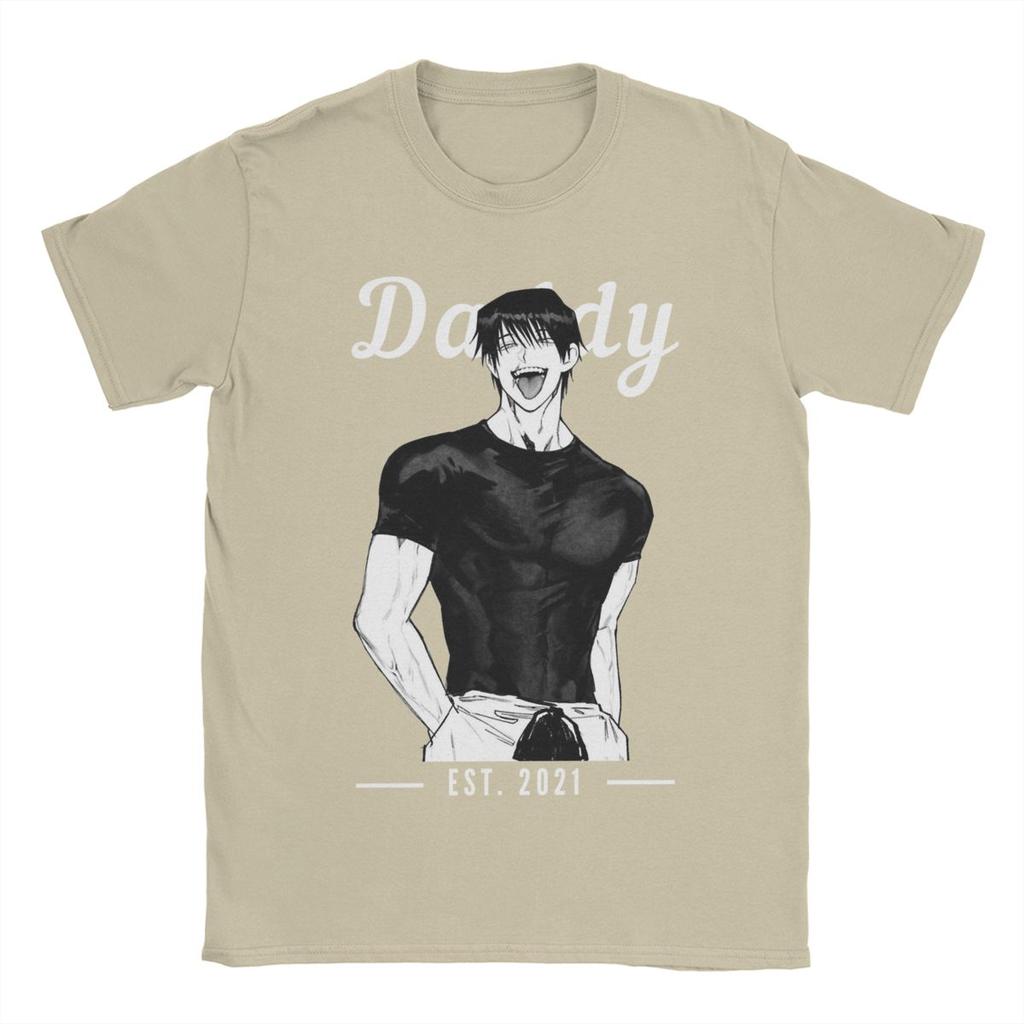 Папочка Тодзи Фушигуро Аниме Футболка Мужская 100% Хлопок Мода для Мужских Футболок Круглый Вырез Футболки Короткий Рукав Топы Большой Размер