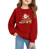Рождественские пуловеры с круглым вырезом для девочек, детские топы с принтом
