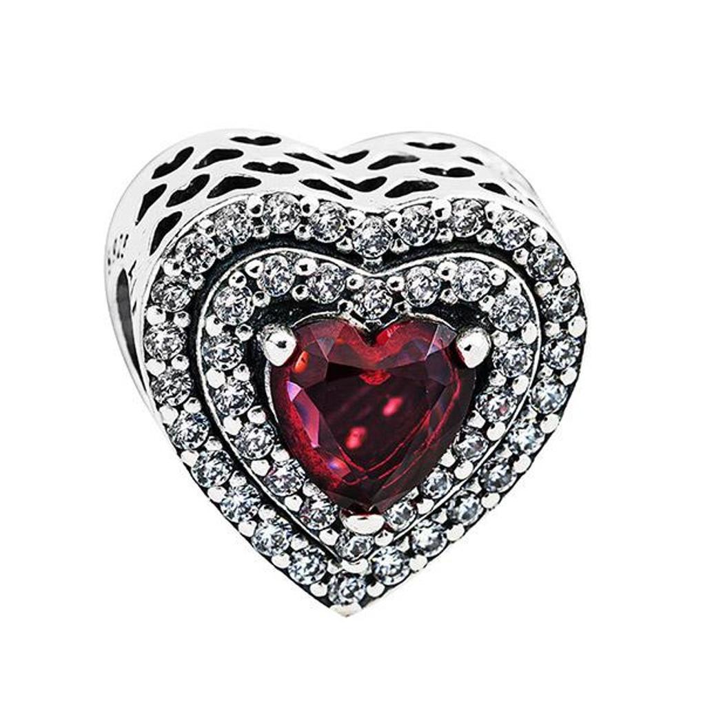 Pandora Sparkling Leveled Heart Charm 799218C02