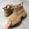 Retro Fashion Platform Martin Boots Women's Spring and Autumn New British Style Versatile Big Yellow Boots Women