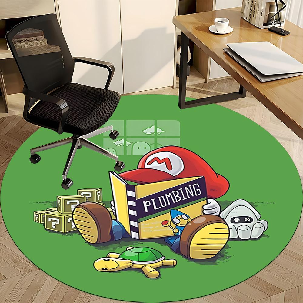 M-Mario Bros. Plumber Office Round Area Rug, Indoor Mat Suitable For Office, Under Office Chairs Bedroom Living Room Home Decor, DT1212023