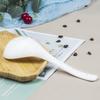 Большая белая керамическая суповая ложка