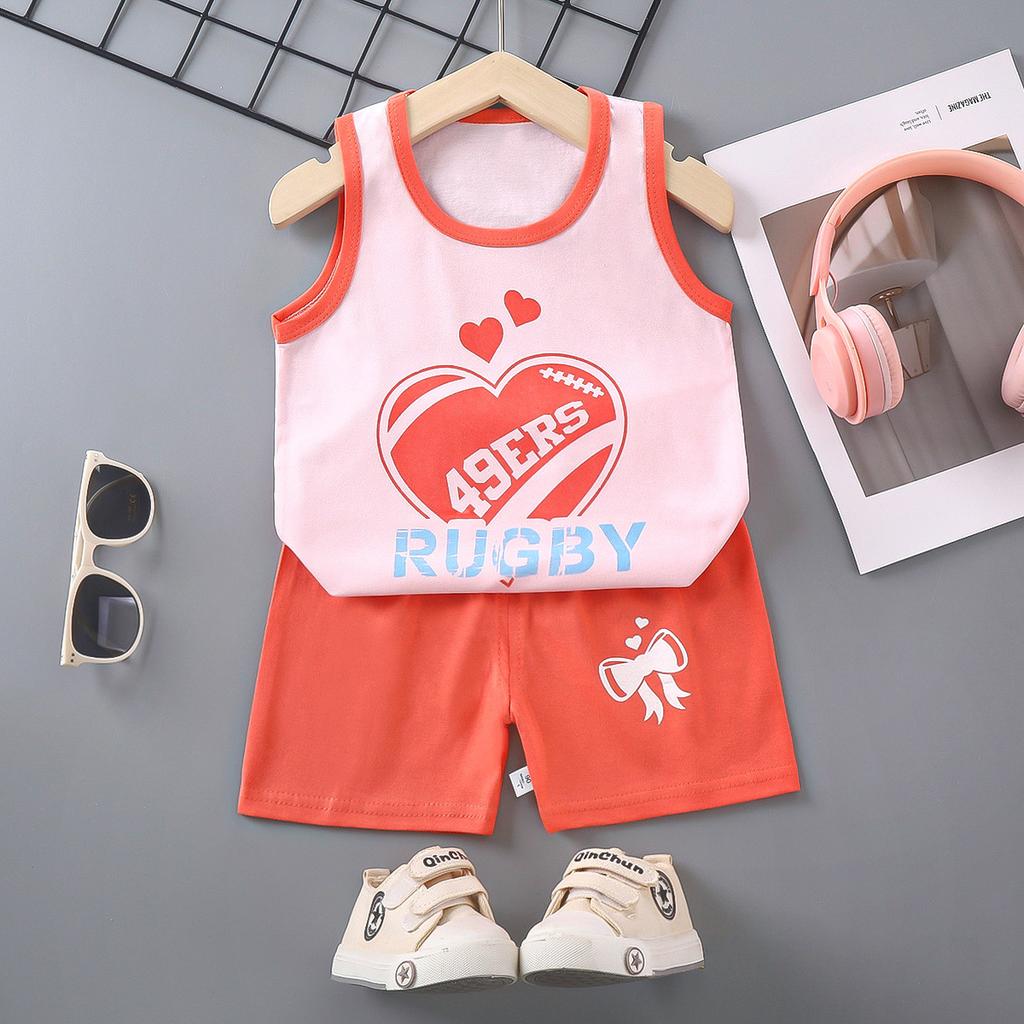 Children's Cotton Vest Set Summer Leisure Set for Boys and Girls