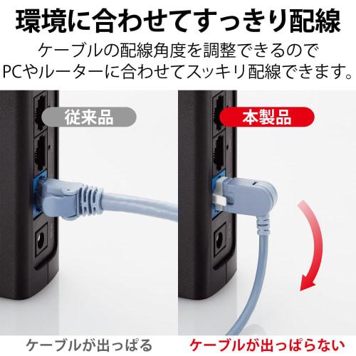 Elecom LAN Cable CAT6A 3m Swing Connector No Breaking Nail Break Prevention Connector Slim Blue LD-GPATSW/BU30