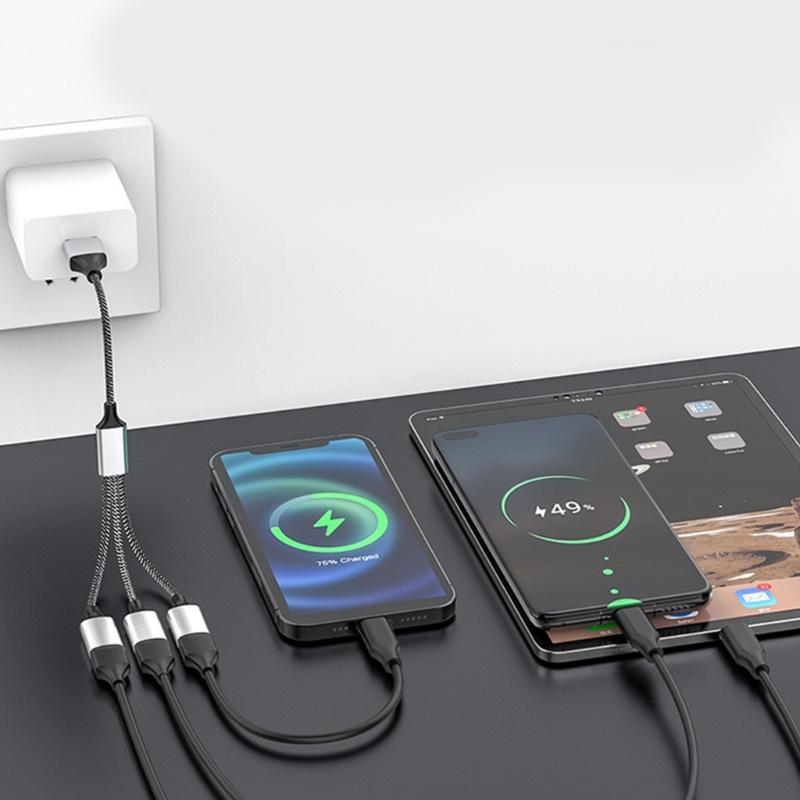 USB Splitter Cable,USB/Type C Male to 2/3 Female Extension Cord Connector,USB Port Hub Data&Charger Power Split Adapter