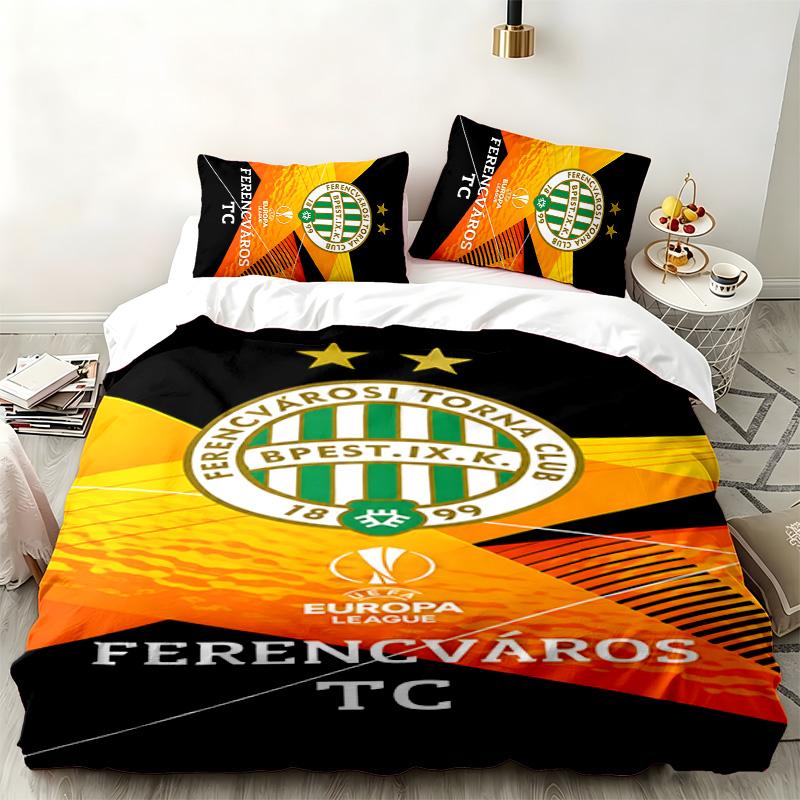 Ferencvarosi TC 3pc set Perfect for bedroom use Comfortable bedding set includes a duvet cover and two pillowcases Ideal birthday or Christmas gift