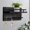 Key and Mail Holder Wooden Wall Shelf for Farmhouse