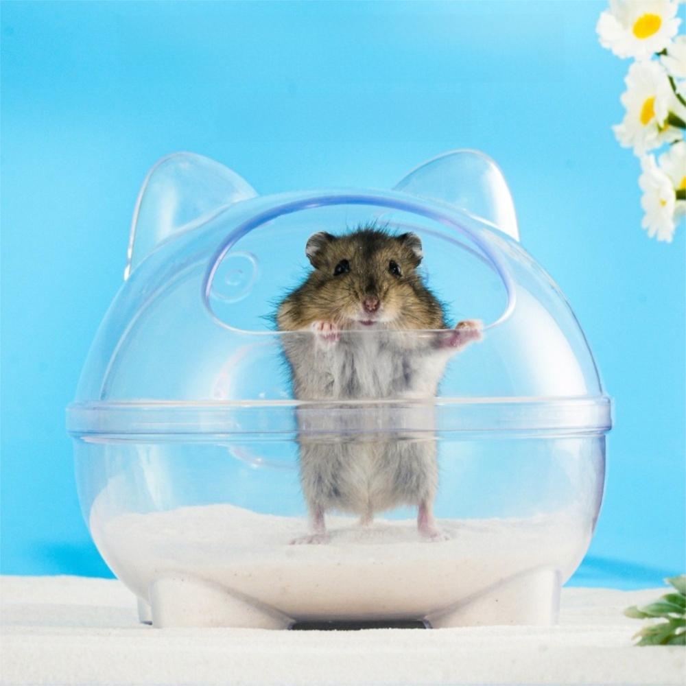 Large Capacity Hamster Sand Bath Box Wide View Small Pet Bath Cage Creative Hamster Bathtub