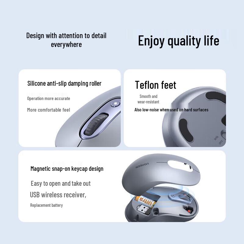 UGREEN Ergonomic Dual-Mode Silent Wireless Mouse